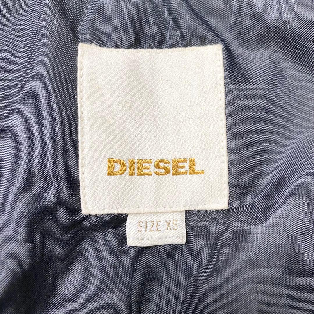 美品 ディーゼル ライダース ハイネック ブルゾン コーティング ブラック XS