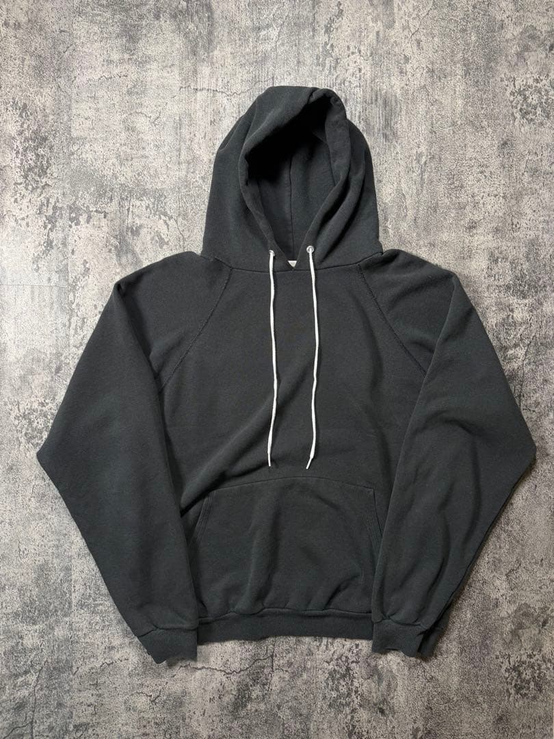 80s Hanes ソリッドパーカー ブラック XL