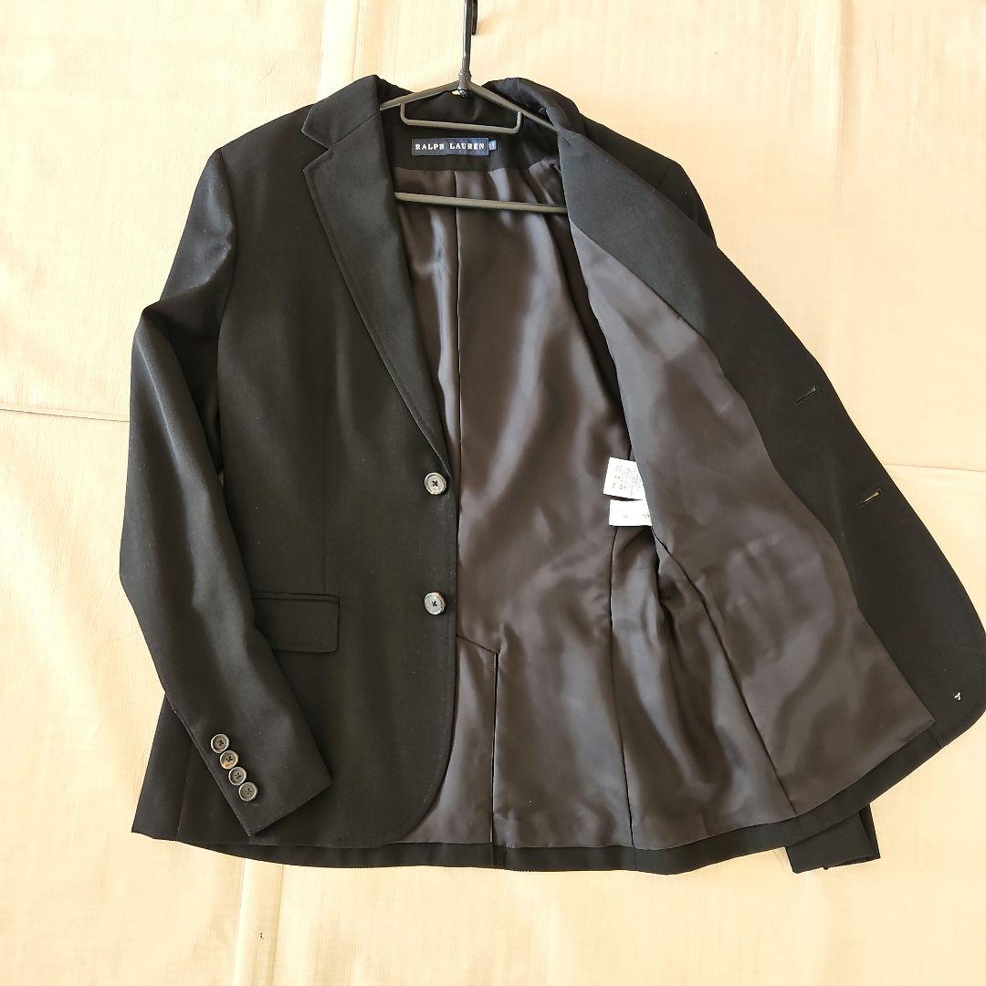 ラルフローレン　パンツスーツ　黒　11号　就活 卒業式　毛59 絹41　美品