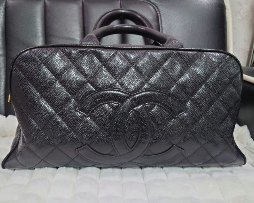 美品　シャネル　キャビアスキン　マトラッセボストンバック　9番台!!