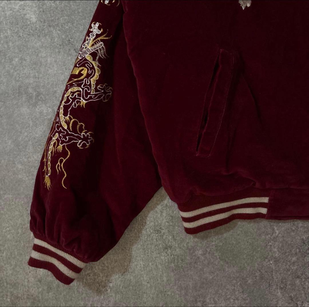 纏*様 90s JUNGLE STORM 別珍　スカジャン　鷲　鷹　龍　袖