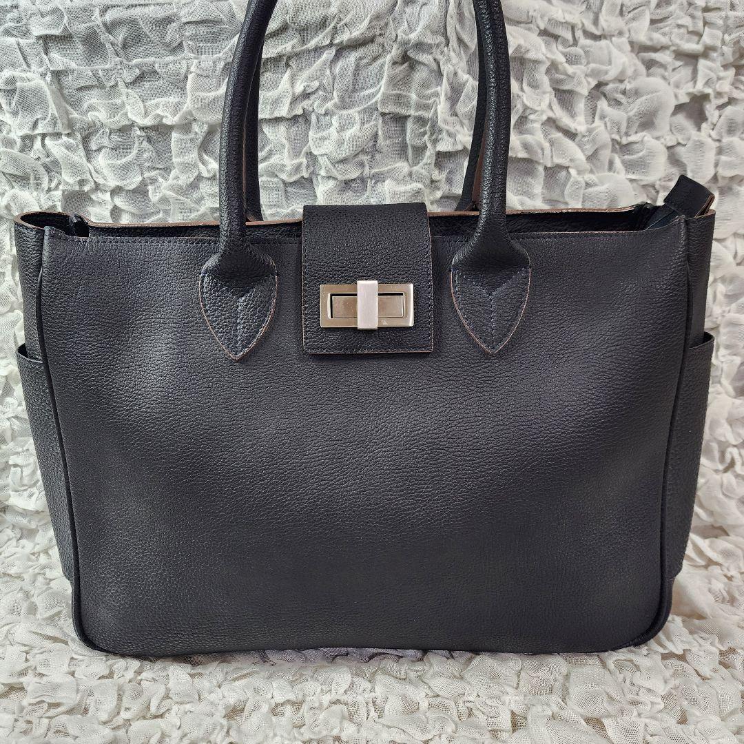 ルイ美品 イタダキ シュランケンカーフ ボニー レザー トートバッグ