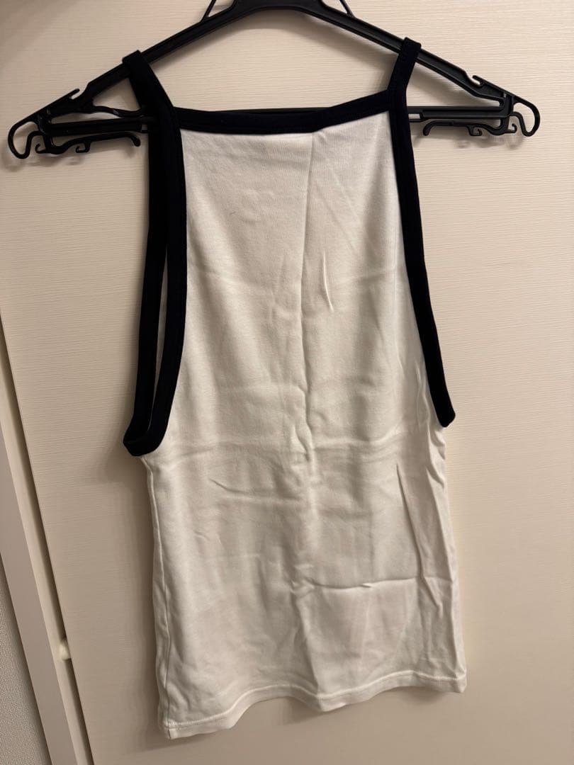 courrèges タンクトップ XS ホワイト/ブラック