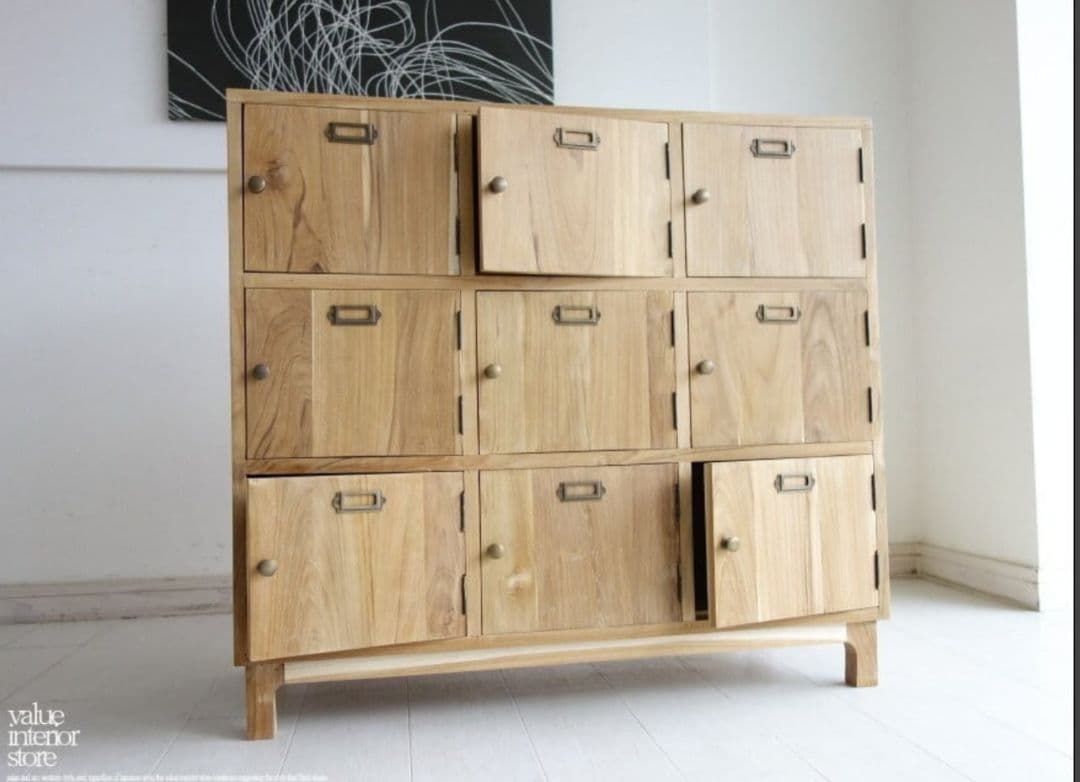 チークロッカーＮA　無垢　収納　家具　棚　シェルフ　バリューインテリア　美中古品