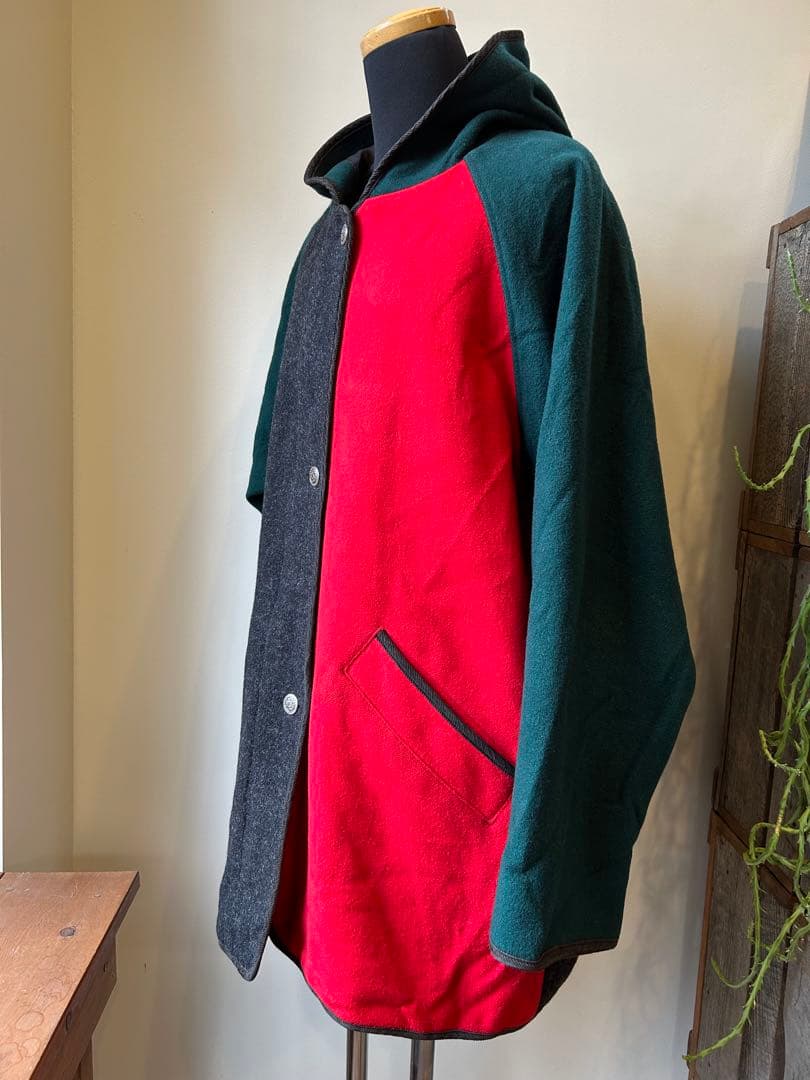 希少　USA製Wooolrich クレイジーパターン ウールフゥーディー