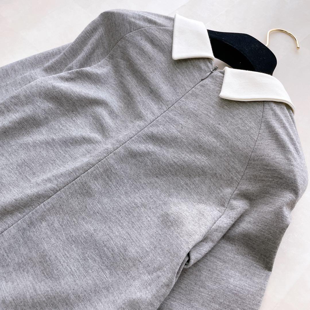 極美品✨モナリザ フラワー刺繍 ドッキングワンピース 白襟 チュール 10Y