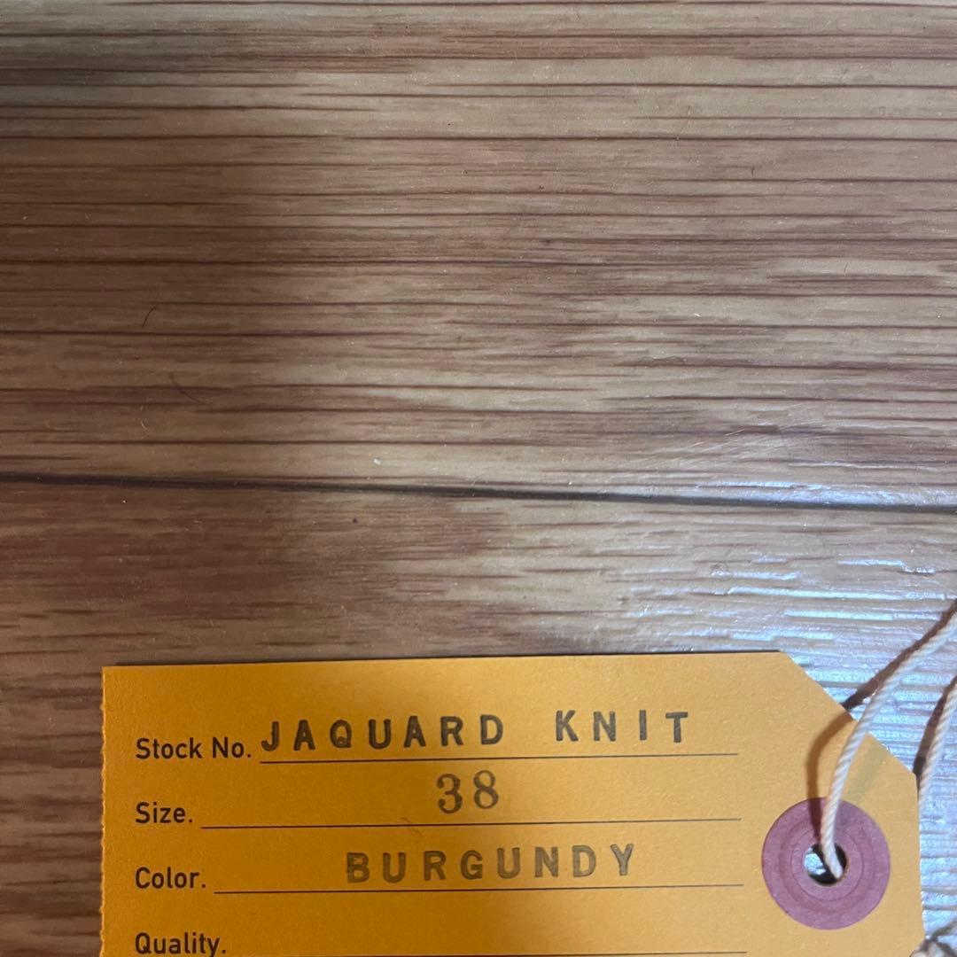 トップス butcher products JAQUARD KNIT BURGUNDY