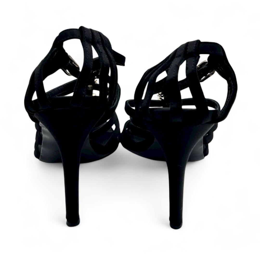 【超希少】CHANEL サンダル ココマーク リボン ストーン ゴールド 黒