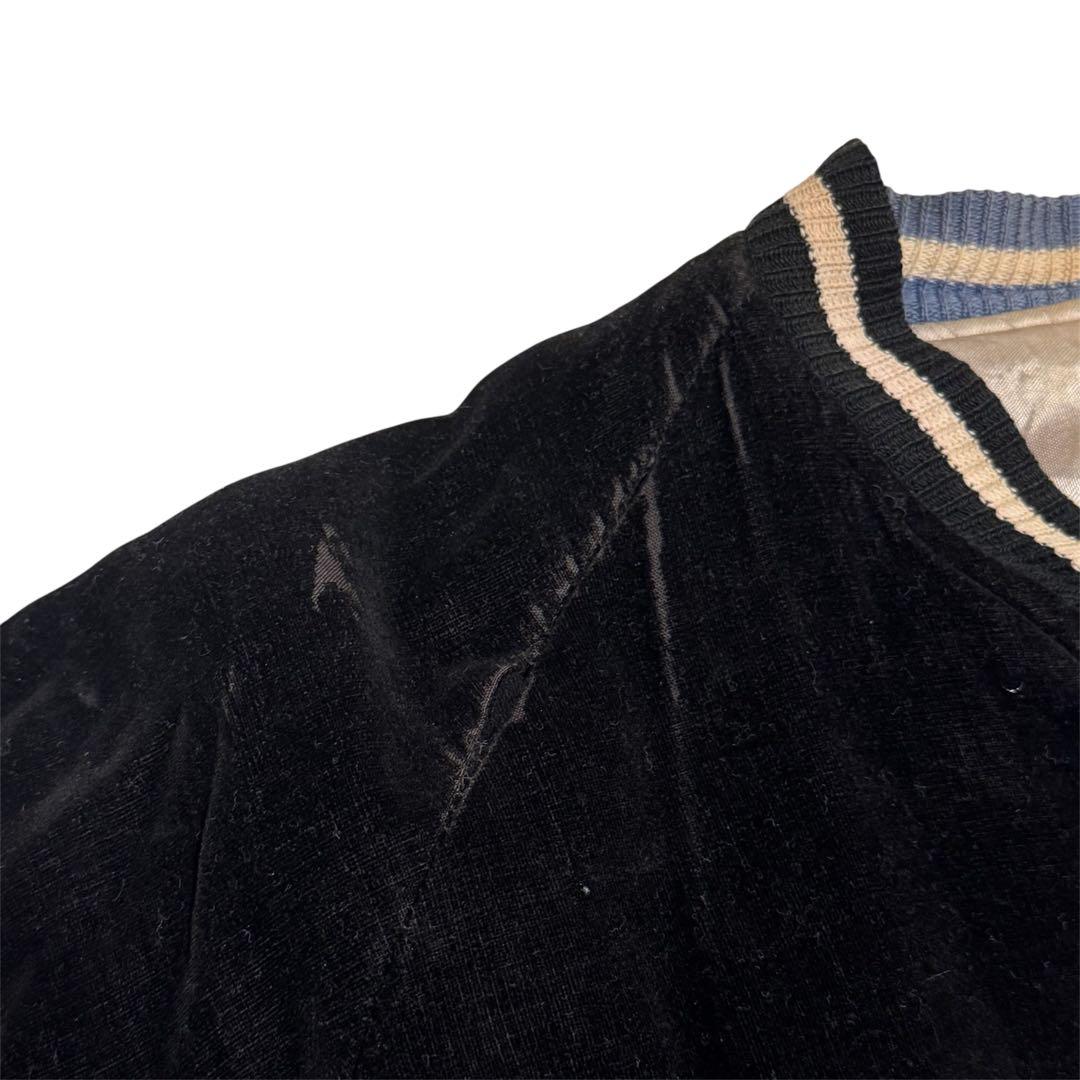 50s 別珍 白虎 鷹 スカジャン ブラック ブルー Vintage
