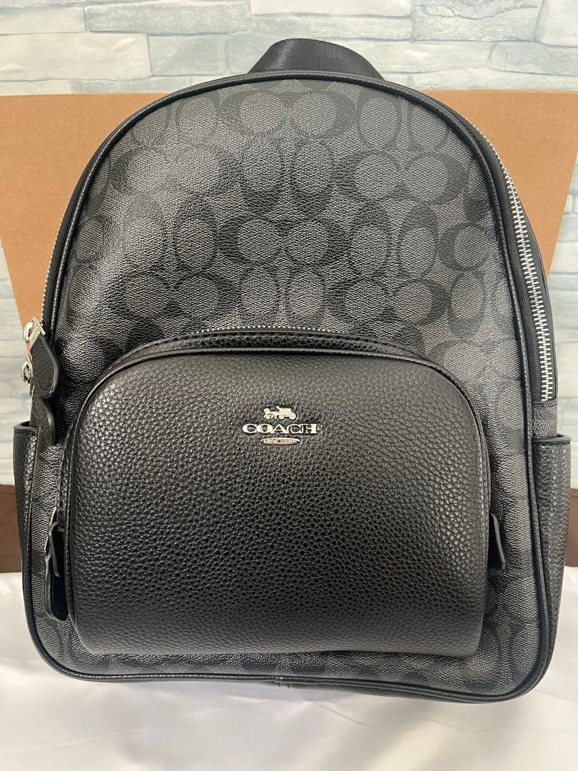 ★新品未使用★コーチ シグネチャーレザー ブラック リュック バックパック