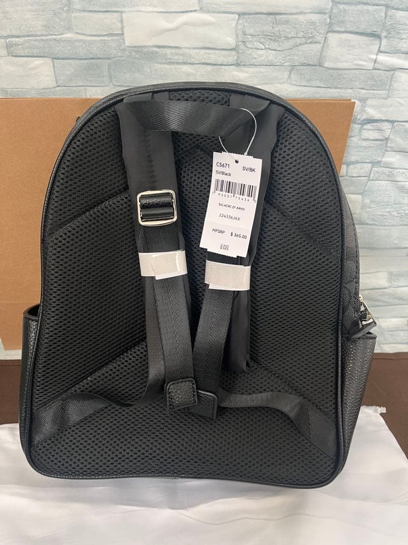 ★新品未使用★コーチ シグネチャーレザー ブラック リュック バックパック