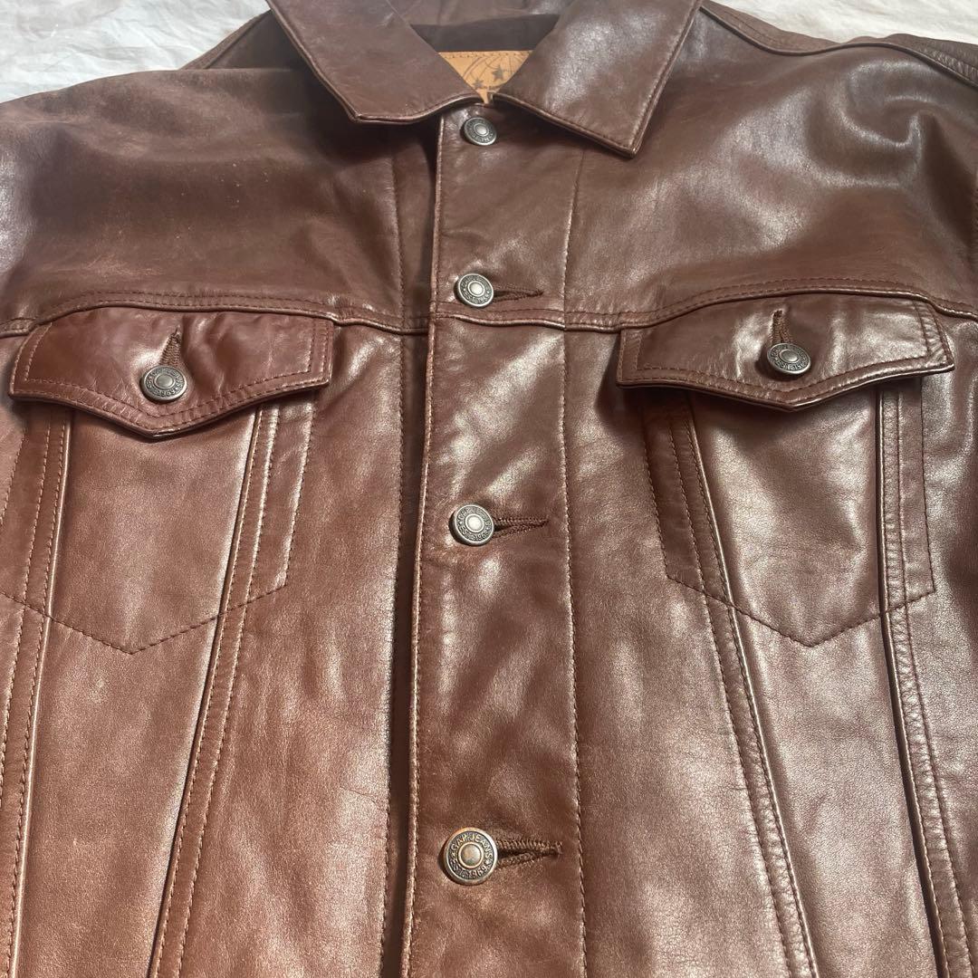 ジャケット・アウター 90s old gap trucker type leather jacket