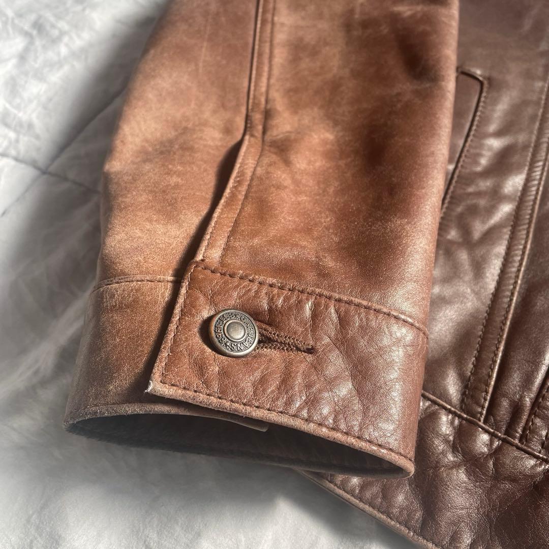 ジャケット・アウター 90s old gap trucker type leather jacket