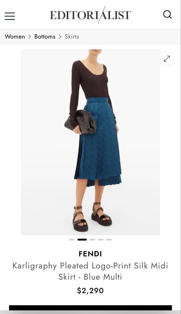スカート FENDI Silk Midi Skirt