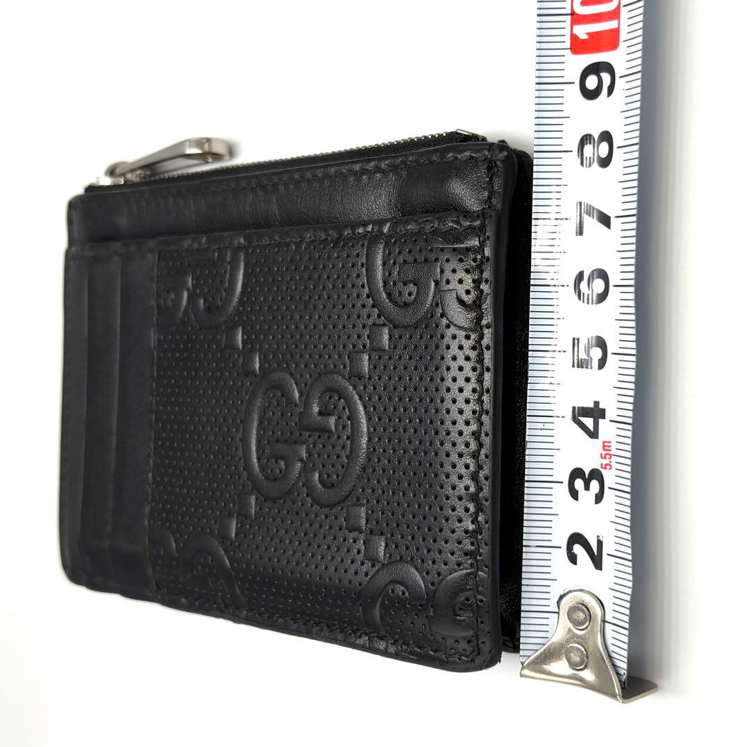 美品　Gucci ブラック GGパターンレザー ケース　カードケース