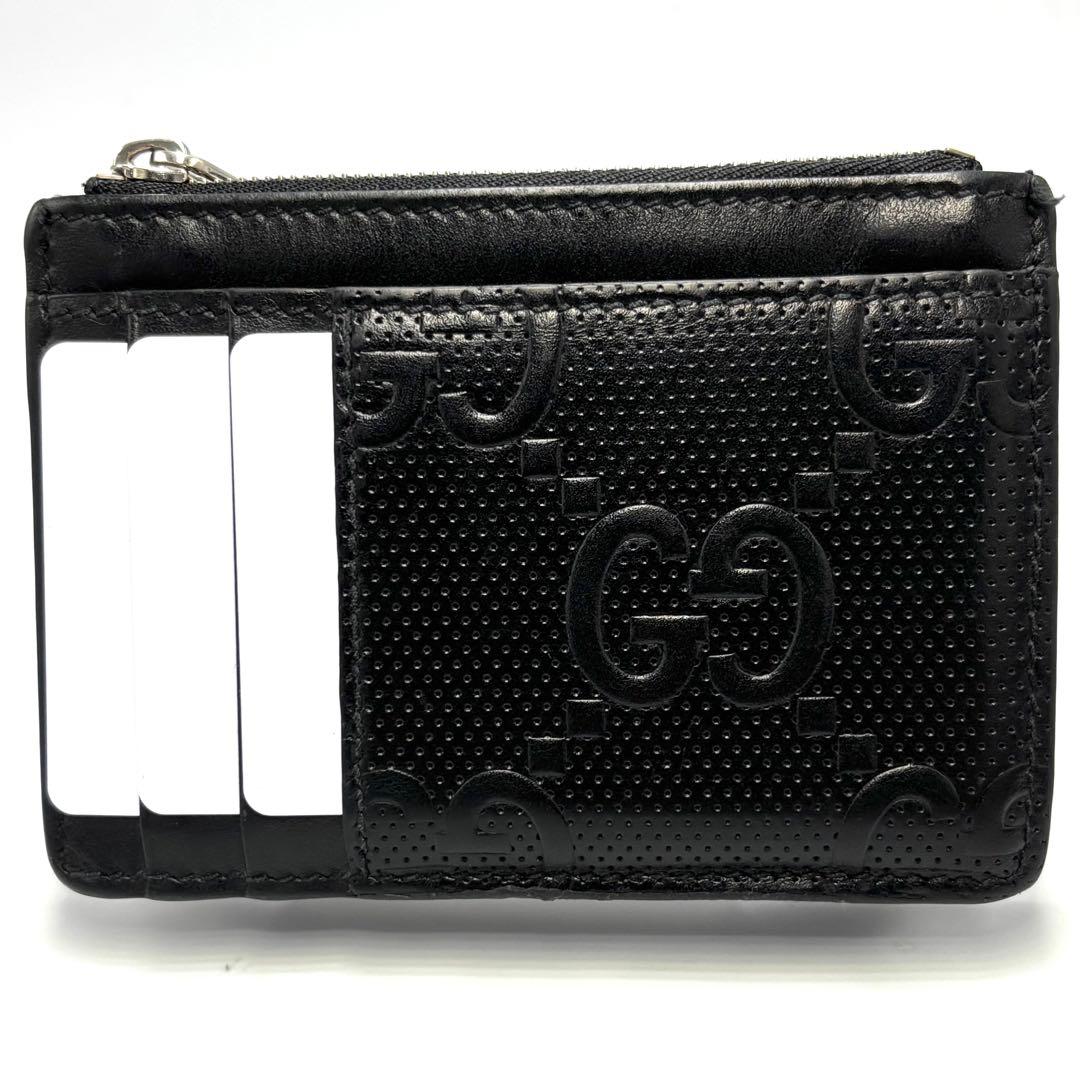 美品　Gucci ブラック GGパターンレザー ケース　カードケース