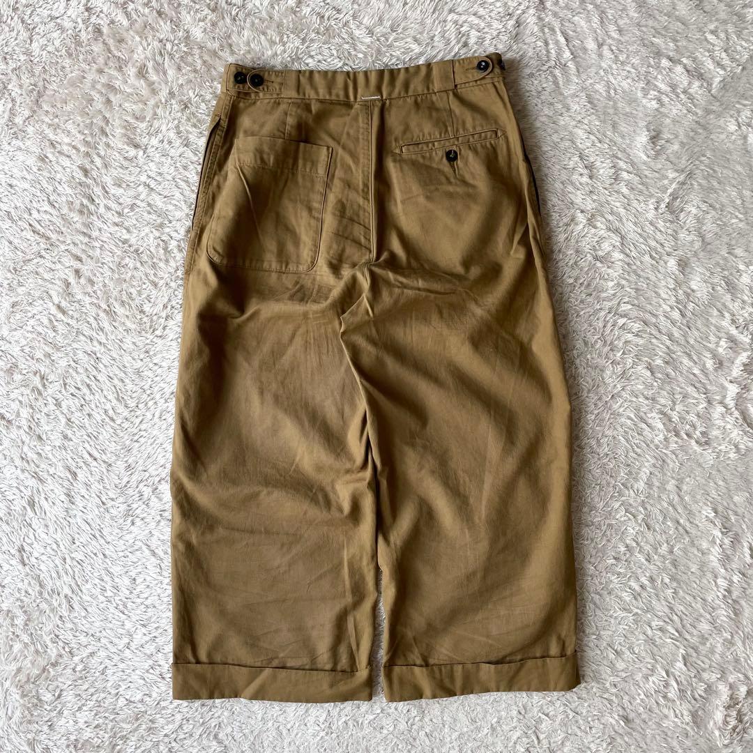 美品 MHL クロップドコットントラウザーズ 3 ブラウン