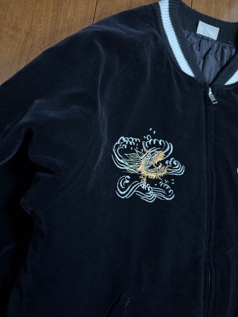 90s 00s ヴィンテージ 別珍 スカジャン スーベニアジャケット 日本地図