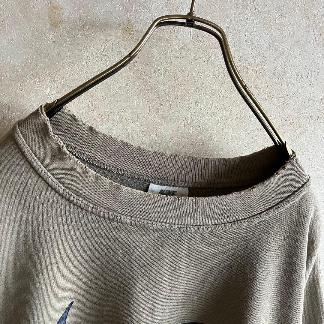 雰囲気◎90's USA製 ナイキ\"BIG SWOOSH\"スウェットXL 襤褸