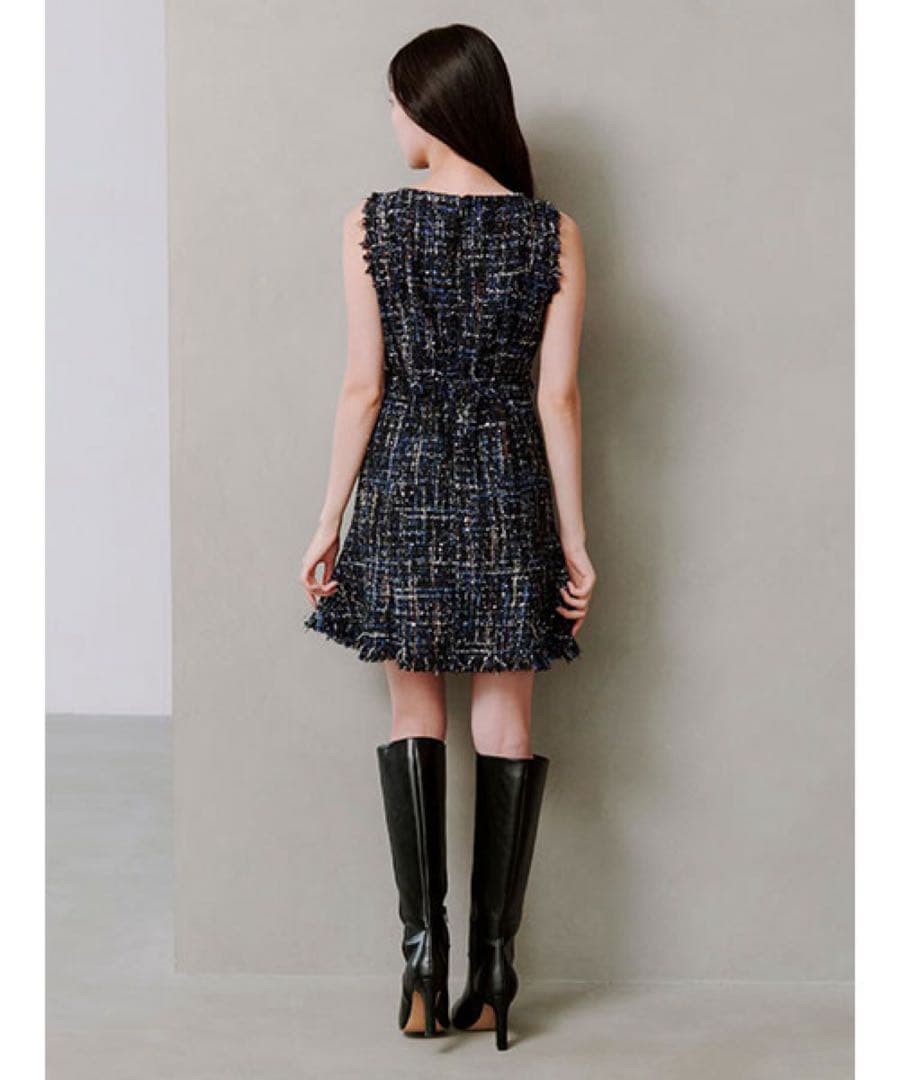 【新品タグ付】SNIDEL スナイデル ツイードミニワンピース　NVY サイズ0