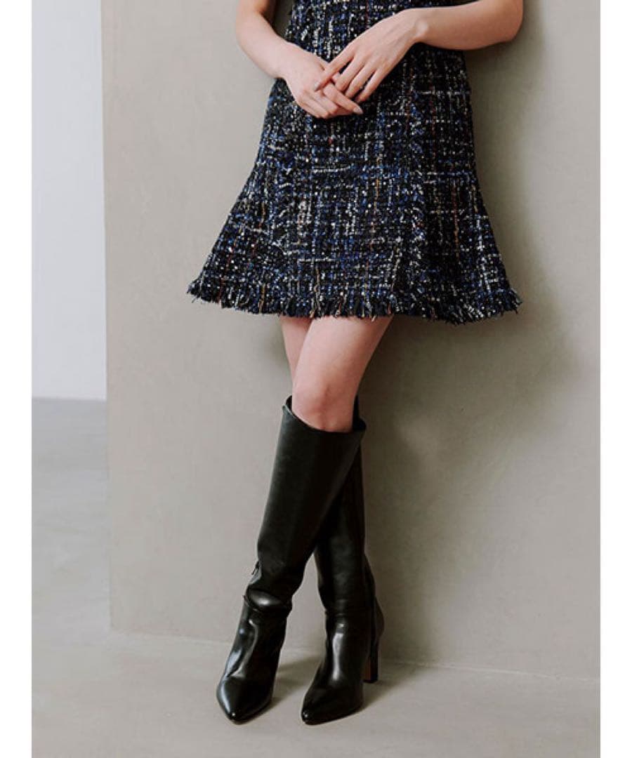 【新品タグ付】SNIDEL スナイデル ツイードミニワンピース　NVY サイズ0