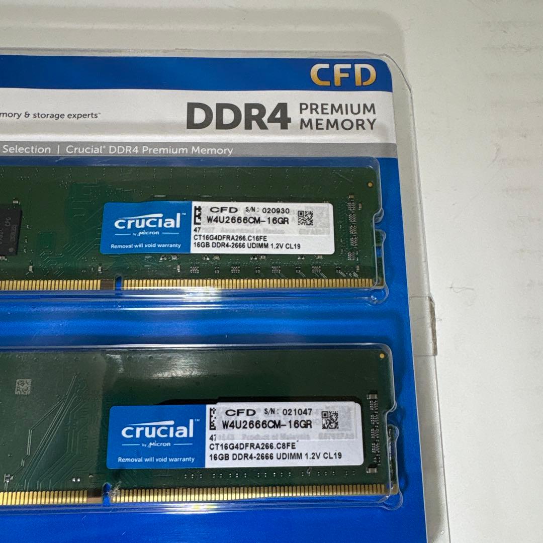 Crucial DDR4 メモリー 16GB ✖️2 CL19