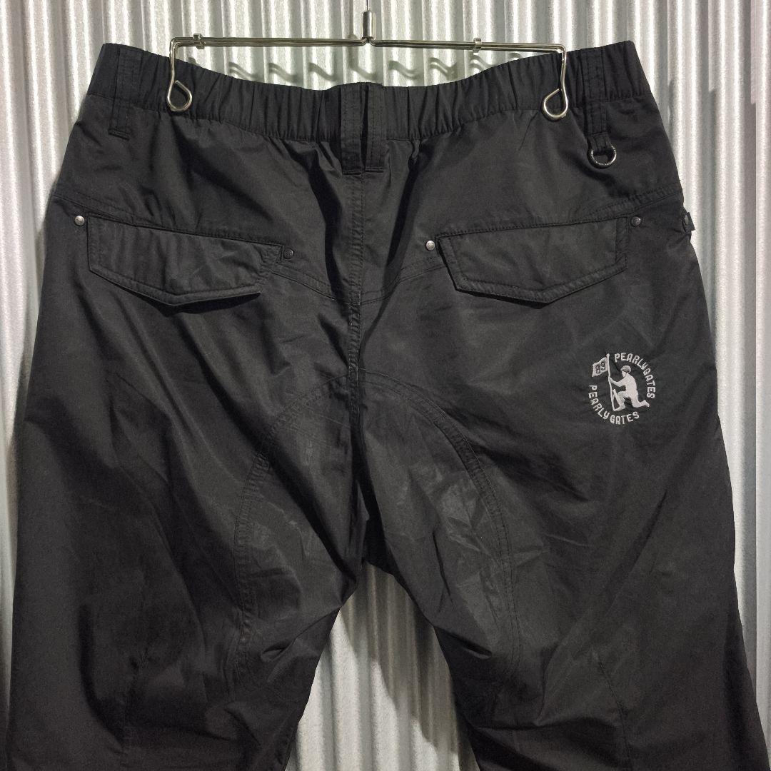 パーリーゲイツ ゴルフ ナイロンパンツ 黒 刺繍ロゴ スポーツ サイズ6