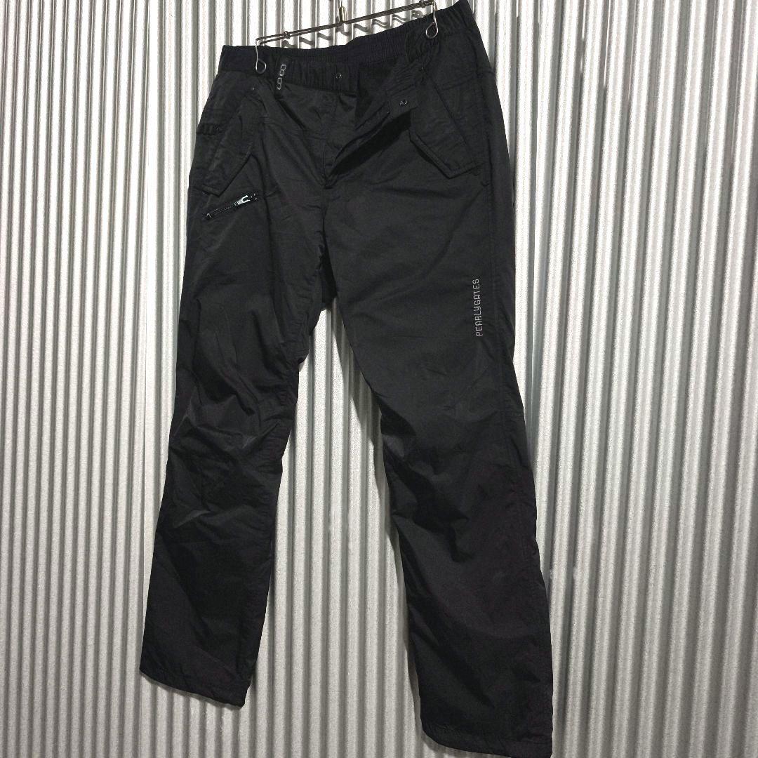 パーリーゲイツ ゴルフ ナイロンパンツ 黒 刺繍ロゴ スポーツ サイズ6