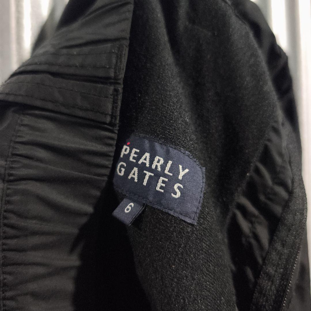 パーリーゲイツ ゴルフ ナイロンパンツ 黒 刺繍ロゴ スポーツ サイズ6