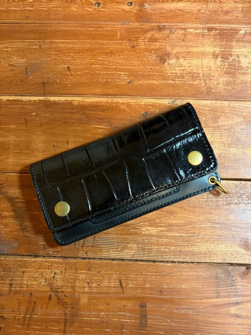 【年始セール】トラッカーウォレット ナイルクロコダイル コードバン