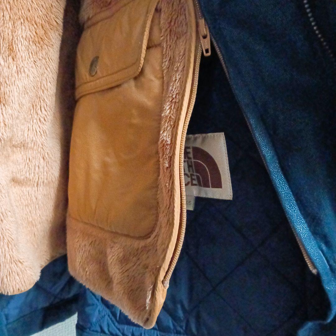 ノースフェイス ホワイトレーベルレザー調ボアインナーアウター ネイビー XL