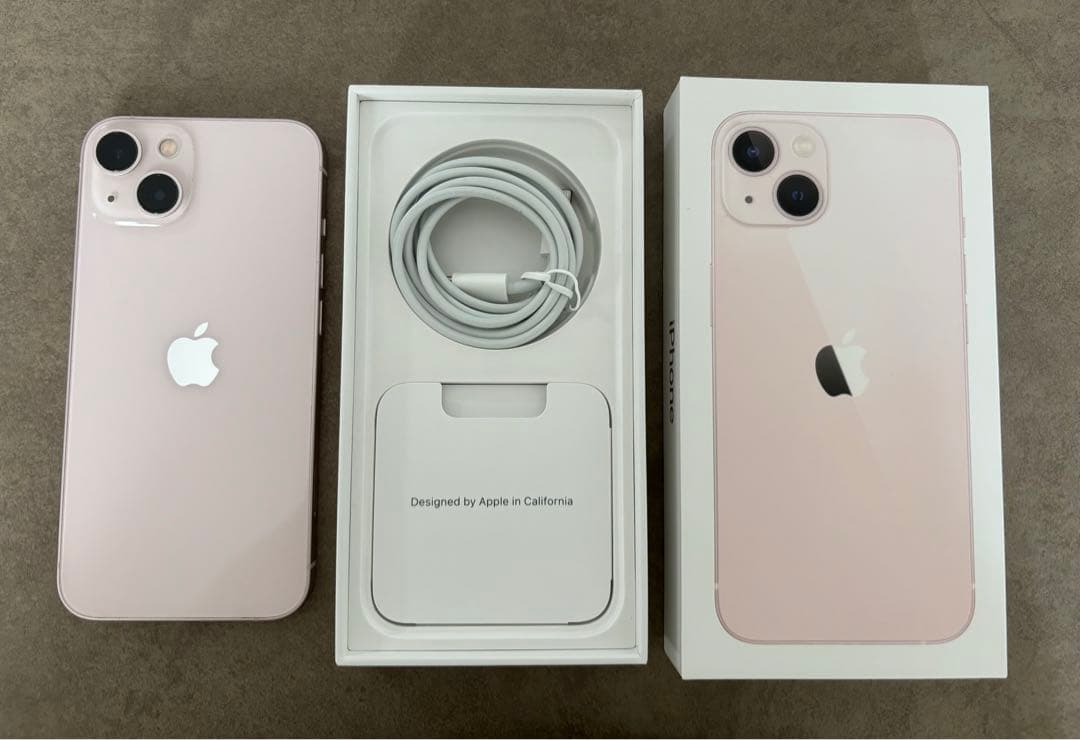 Apple購入 iPhone13 256GB 箱あり バッテリー91% ピンク系