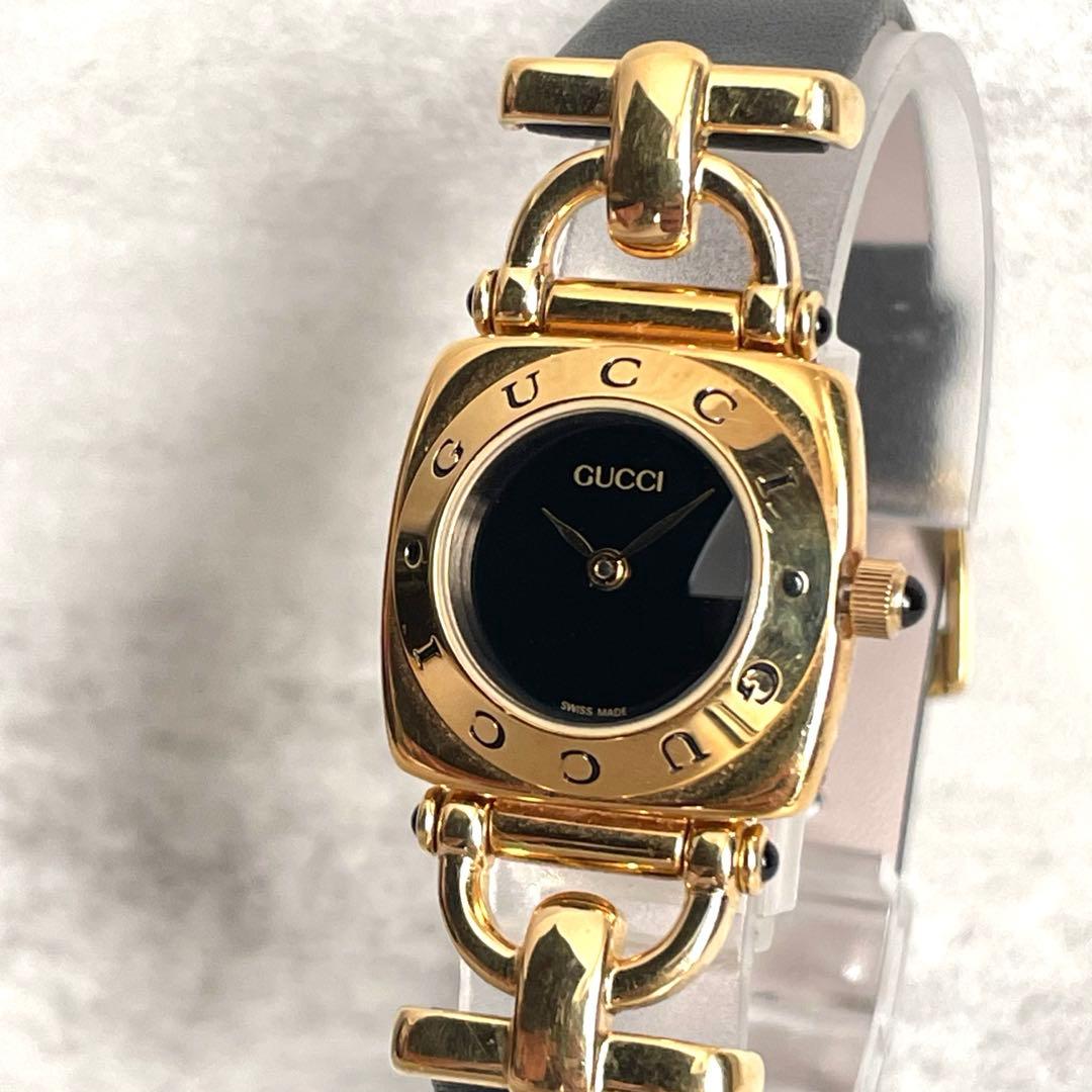 稼動品　美品　GUCCI グッチ　6300L ホースビット　ゴールド　腕時計