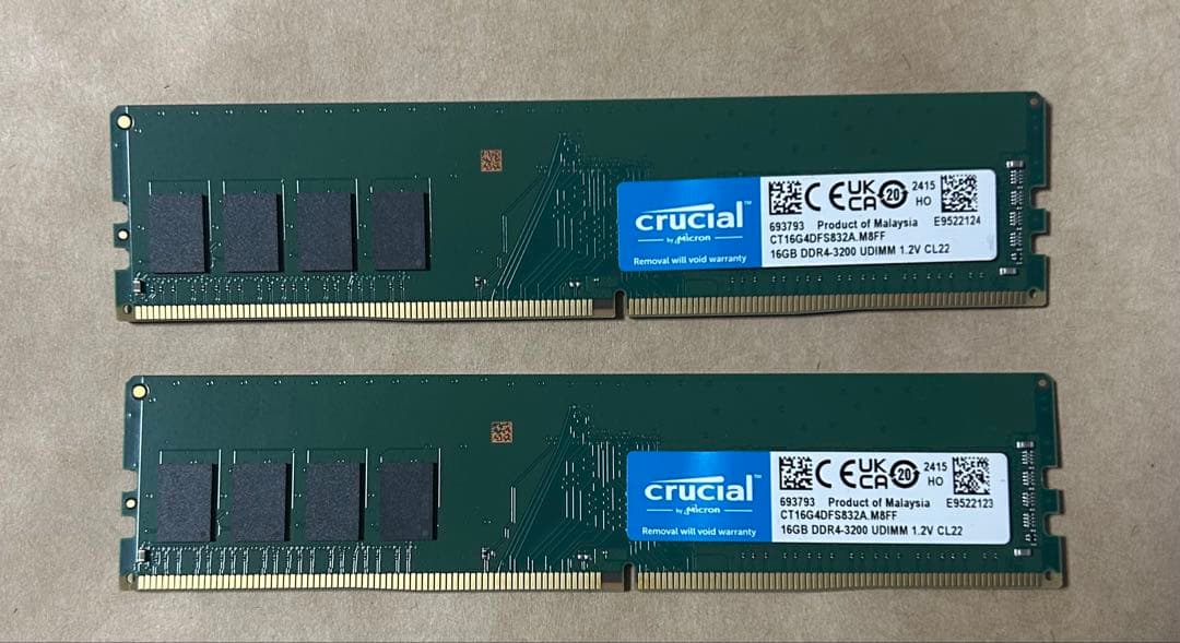 Crucial DDR4-3200 32GB 16×2 デスクトップ メモリ