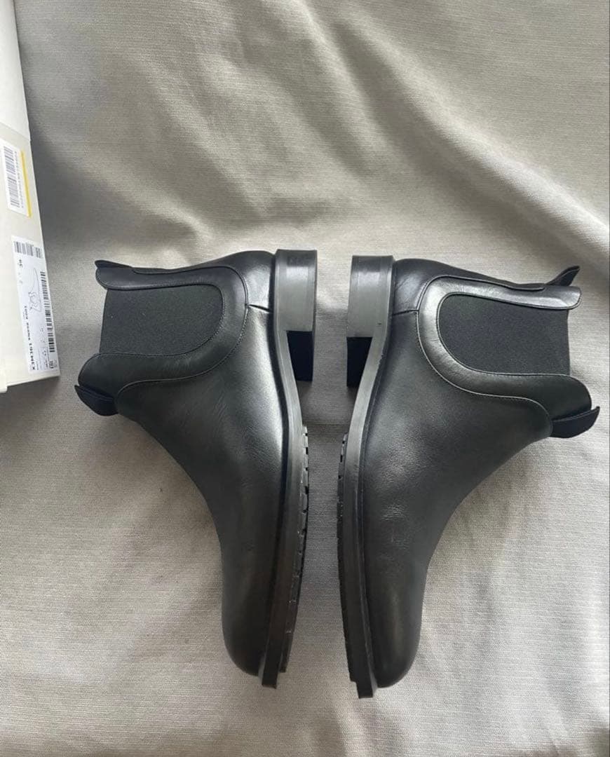 EMPORIO ARMANIサイドゴア本革ショートブーツ黒アルマーニ39