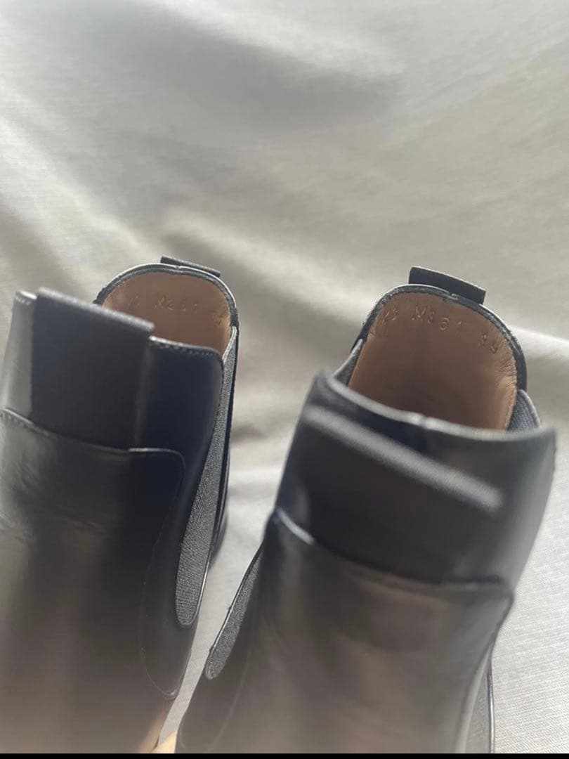 EMPORIO ARMANIサイドゴア本革ショートブーツ黒アルマーニ39