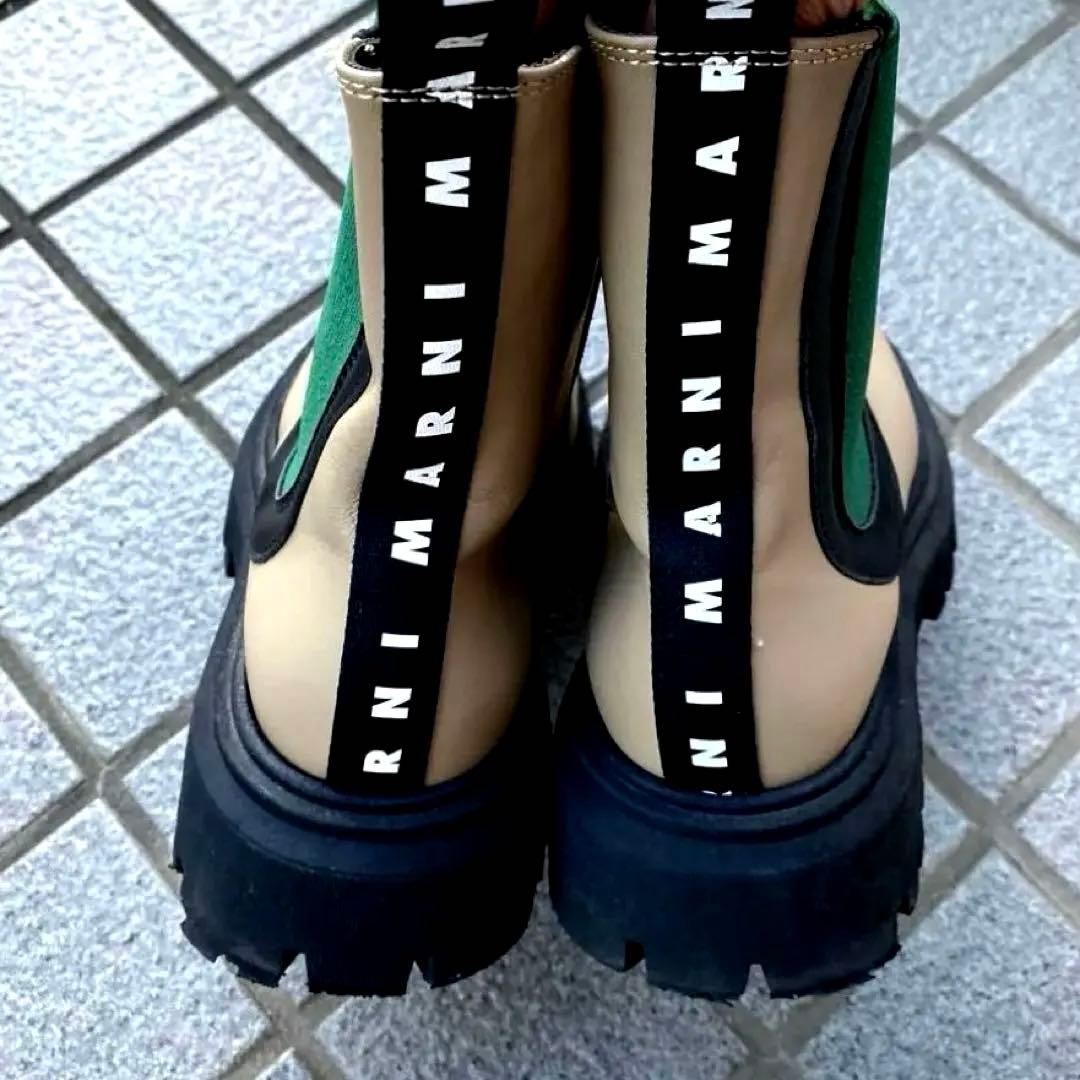 最終価格　MARNI マルニ イタリア製　サイドゴアブーツ　厚底　ベージュ系36
