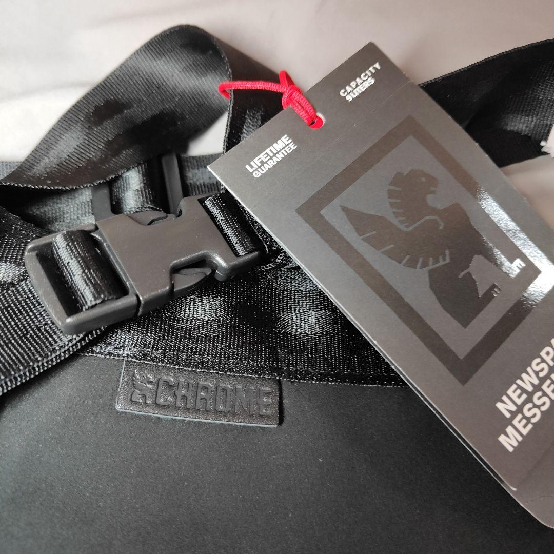 新品NEWSPAPER MESSENGER SM　黒スエード　CHROME