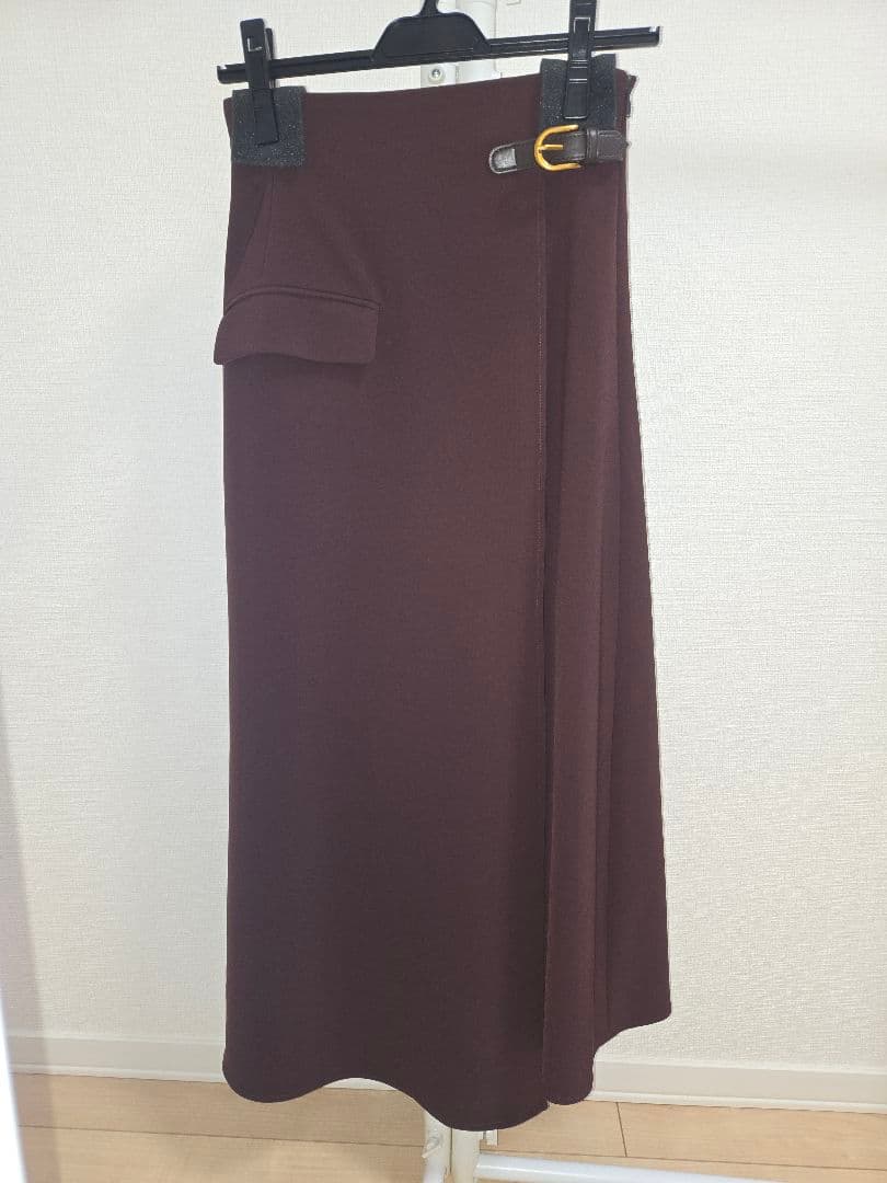 anuans アシンメトリーレイヤードスカート　バーガンディ