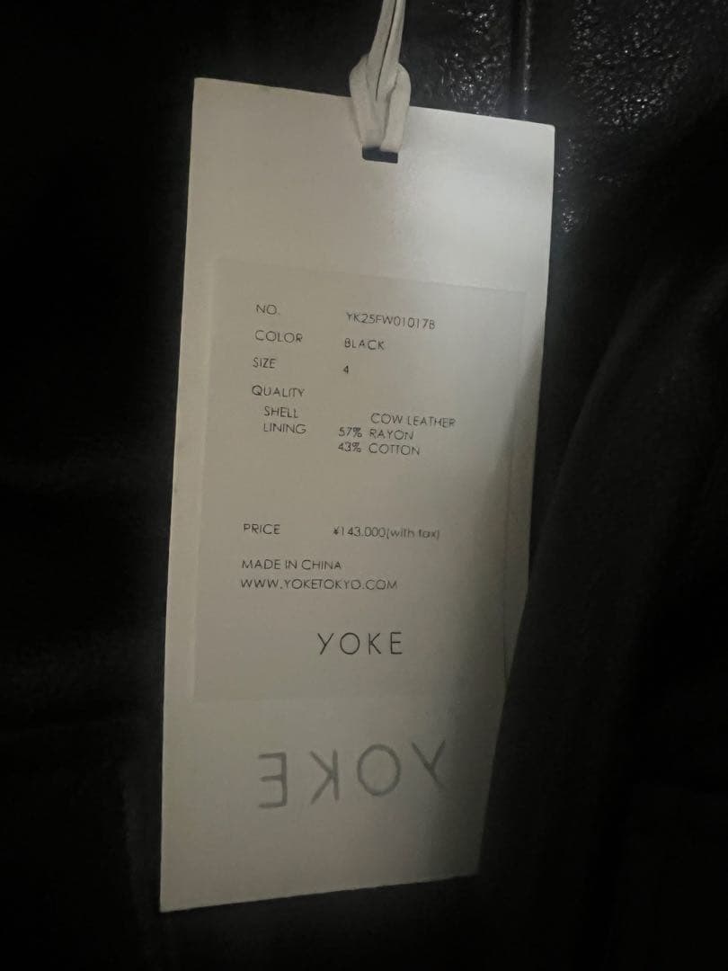 サイズ4 YOKE 25AW \"LEATHER FLIGHT JACKET\"