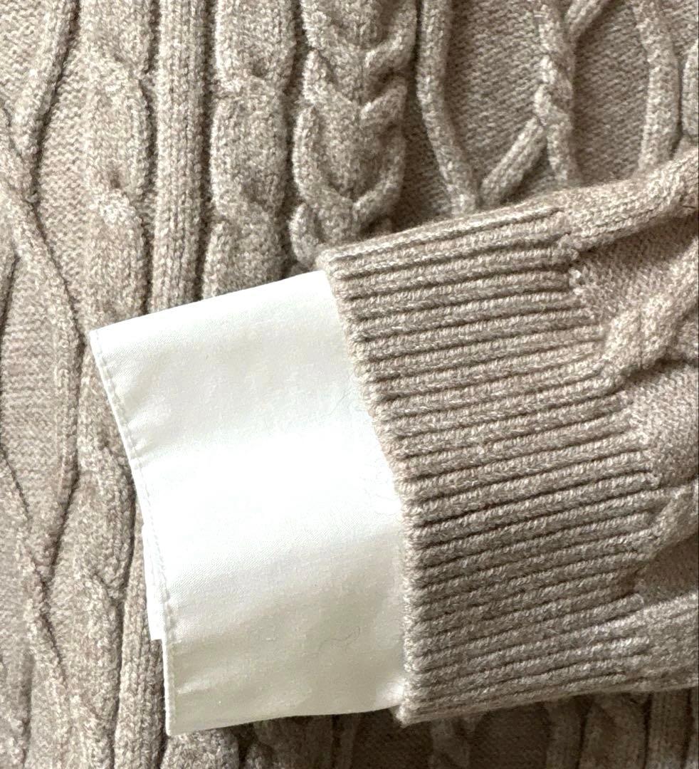 週末限定　ほぼ未使用　Arpege story シャツドッキングケーブルニット