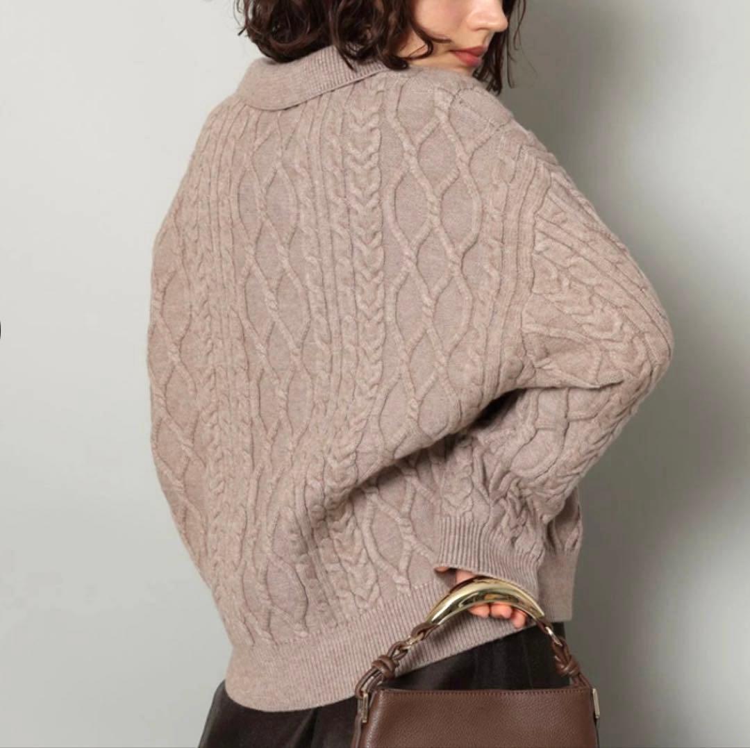 週末限定　ほぼ未使用　Arpege story シャツドッキングケーブルニット