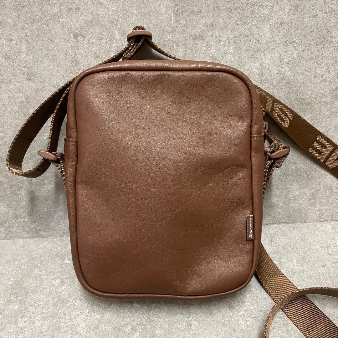 【美品】supreme シュプリーム レザー ショルダーバッグ ブラウン