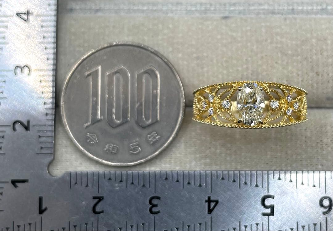 最終交渉可JA78★高級 大粒ダイヤモンド0.762ct K18リングCGLソ付