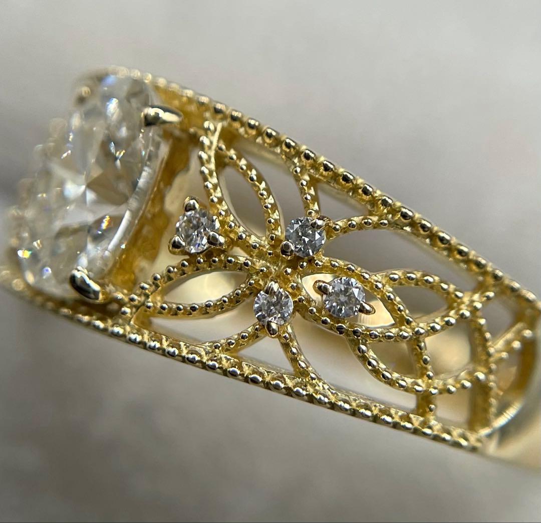 最終交渉可JA78★高級 大粒ダイヤモンド0.762ct K18リングCGLソ付