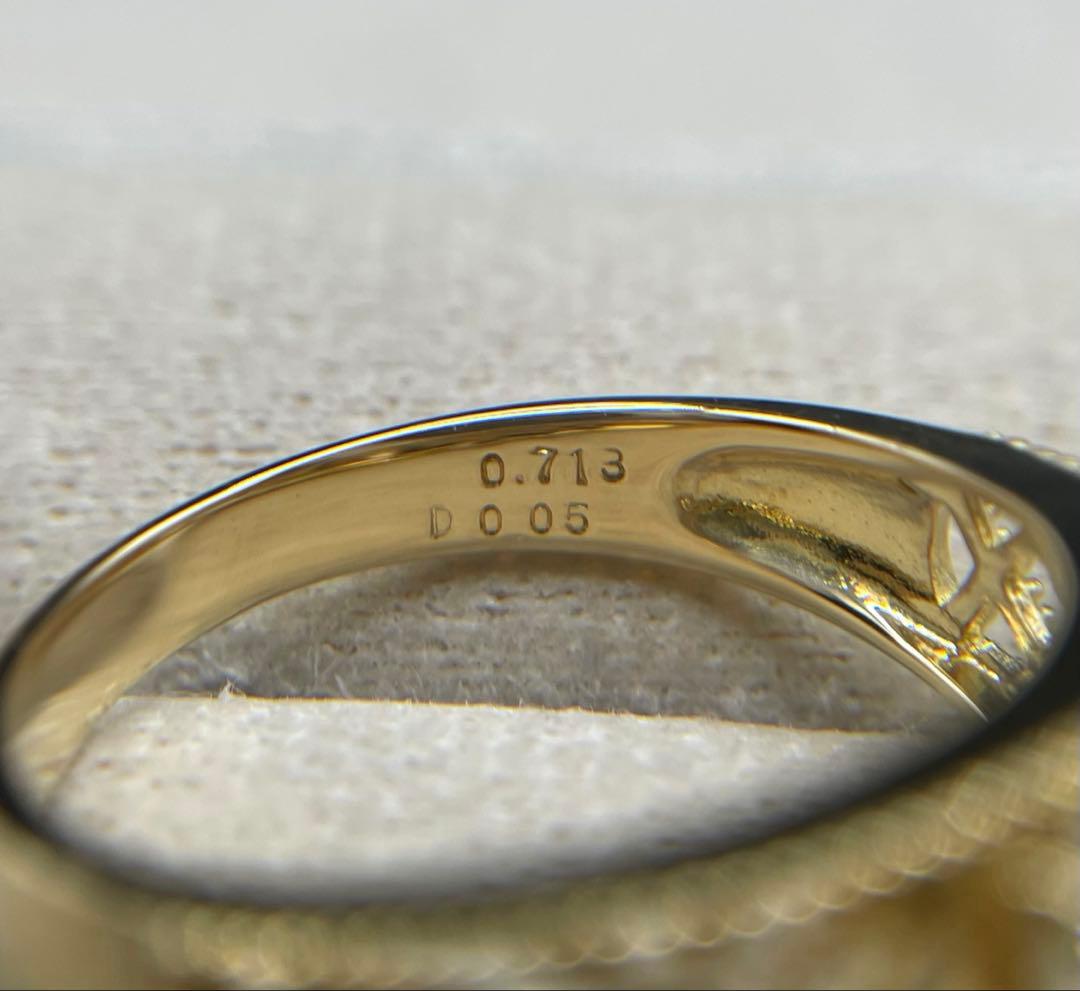 最終交渉可JA78★高級 大粒ダイヤモンド0.762ct K18リングCGLソ付