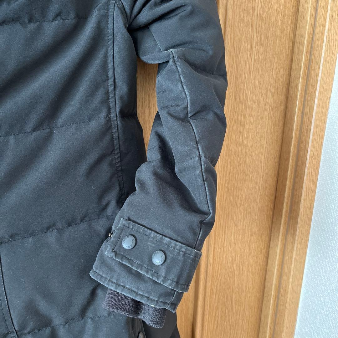 ファー付きロングダウンジャケット 黒