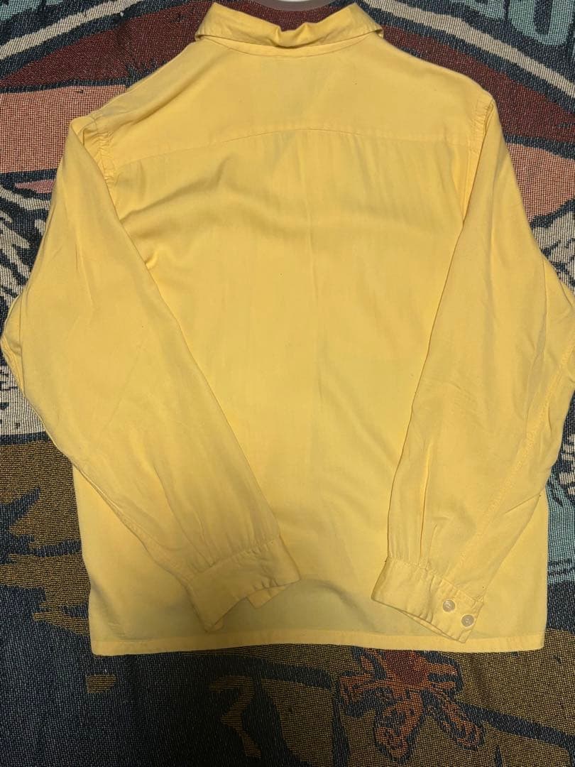 し*ま様 50s レーヨンシャツ　クリームイエロー　希少