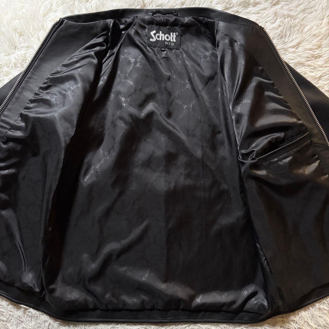 く*く様 美品/希少✨schott ライダースジャケット　シングル　羊革　ブラッ