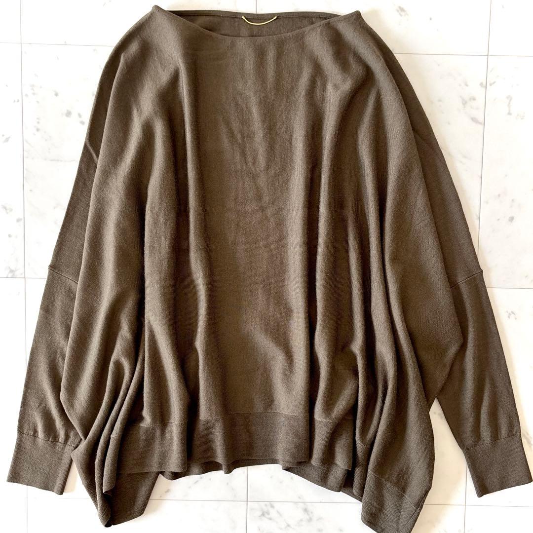 美品 ドゥーズィエムクラス ウール ボートネックニット 洗える ハイゲージ 上品